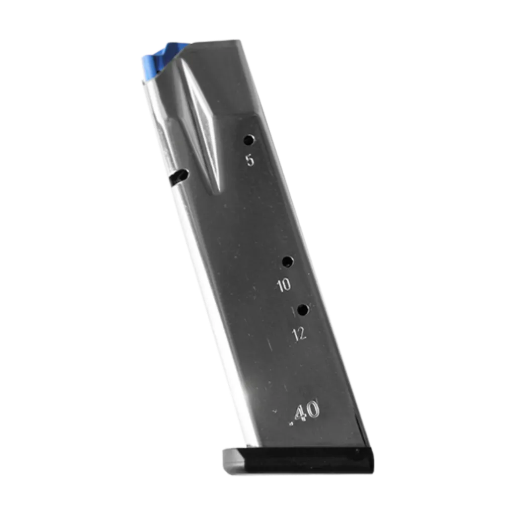 Magazin CZ Shadow 2 17-Schuss, nickel, flacher Boden 9mm Para und .40 S&W 